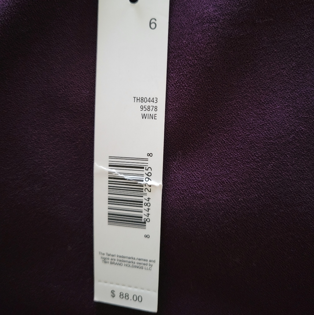 Tahari Purple/Wine Flared Trousers - Picture 5 of 5